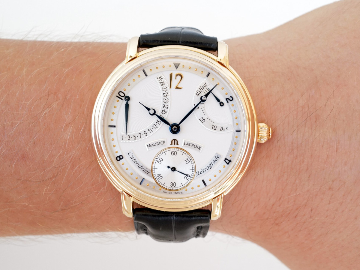 Швейцарские часы Maurice Lacroix Masterpiece Calendrier Retrograde 18K Rose Gold 43