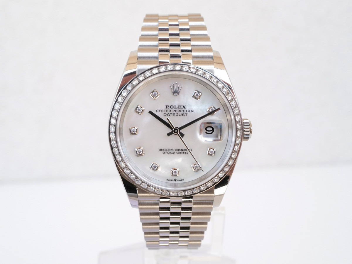 Swiss watch Rolex Datejust 36 Jubilee Steel Diamond Bezel MOP Dial
