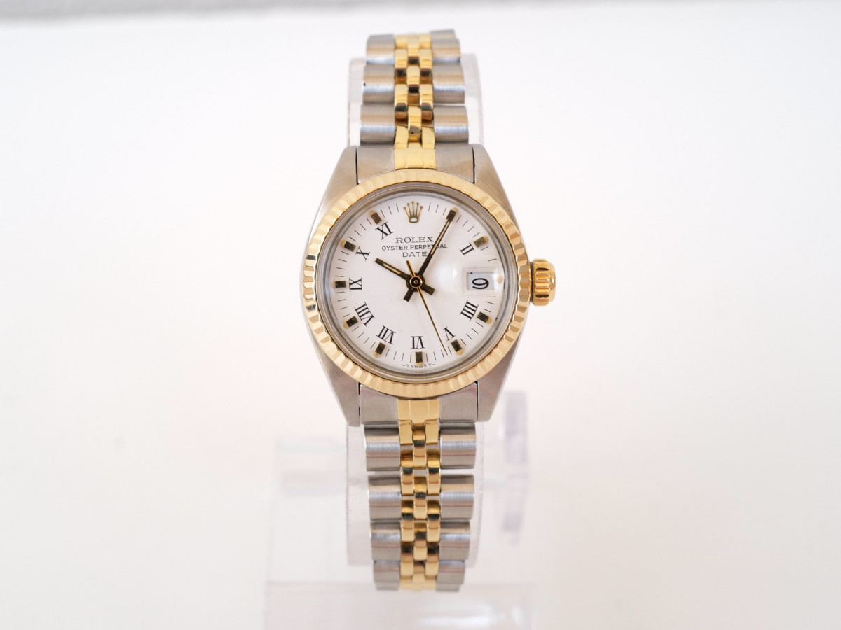 Швейцарський годинник Rolex Lady-Datejust 26 Jubilee Steel 18K Yellow Gold White Dial