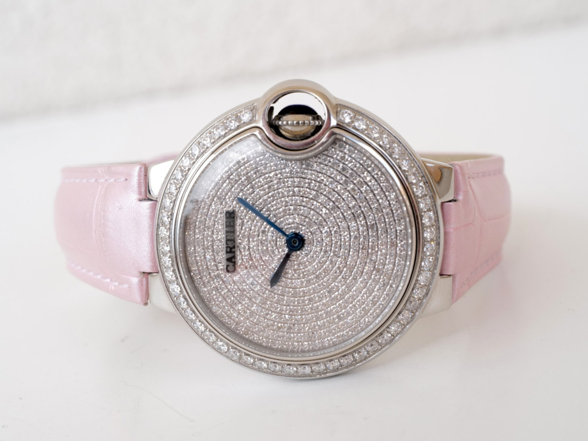 Swiss watch Cartier Ballon Bleu Automatic Custom Diamonds 33