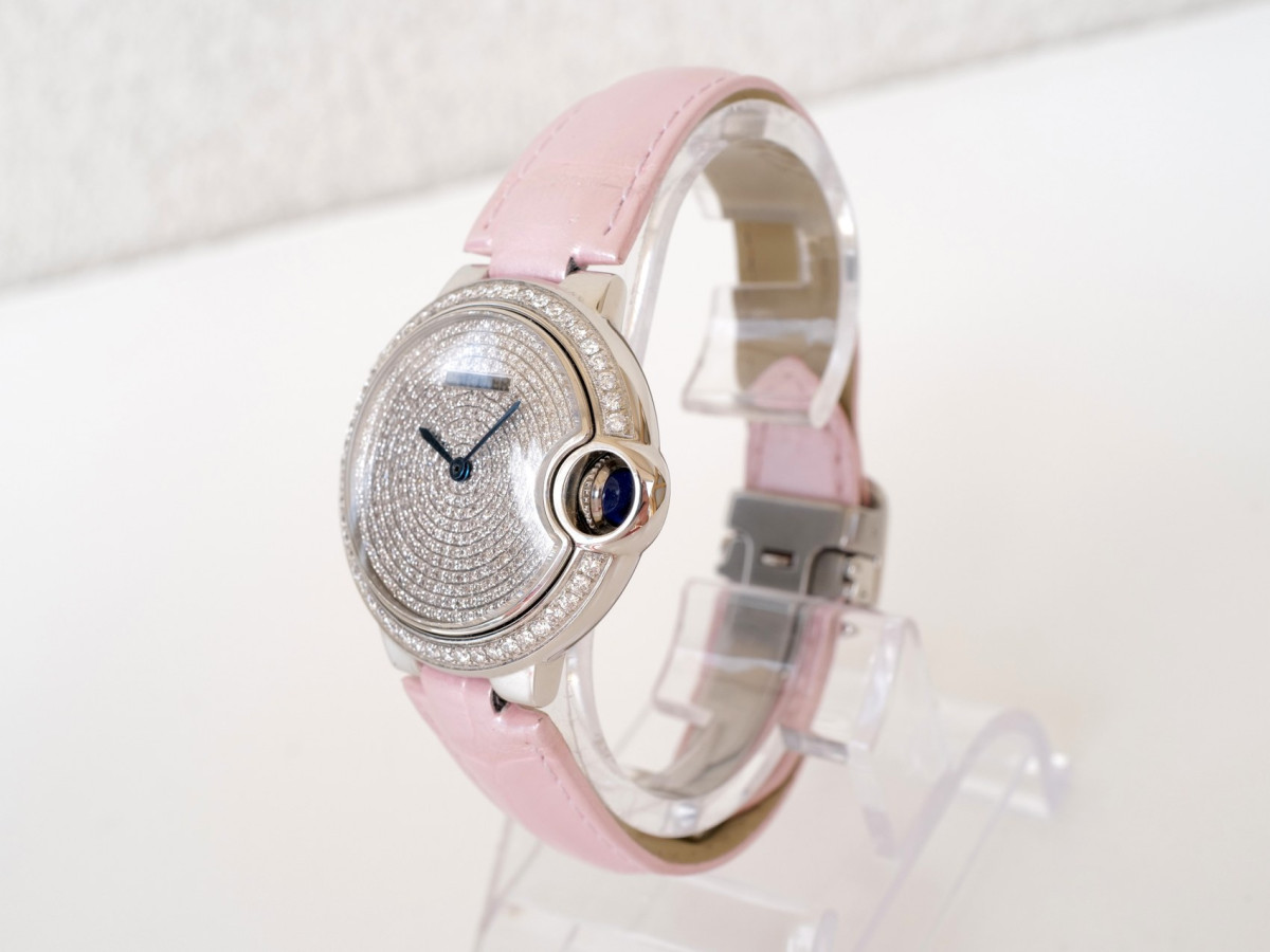 Swiss watch Cartier Ballon Bleu Automatic Custom Diamonds 33