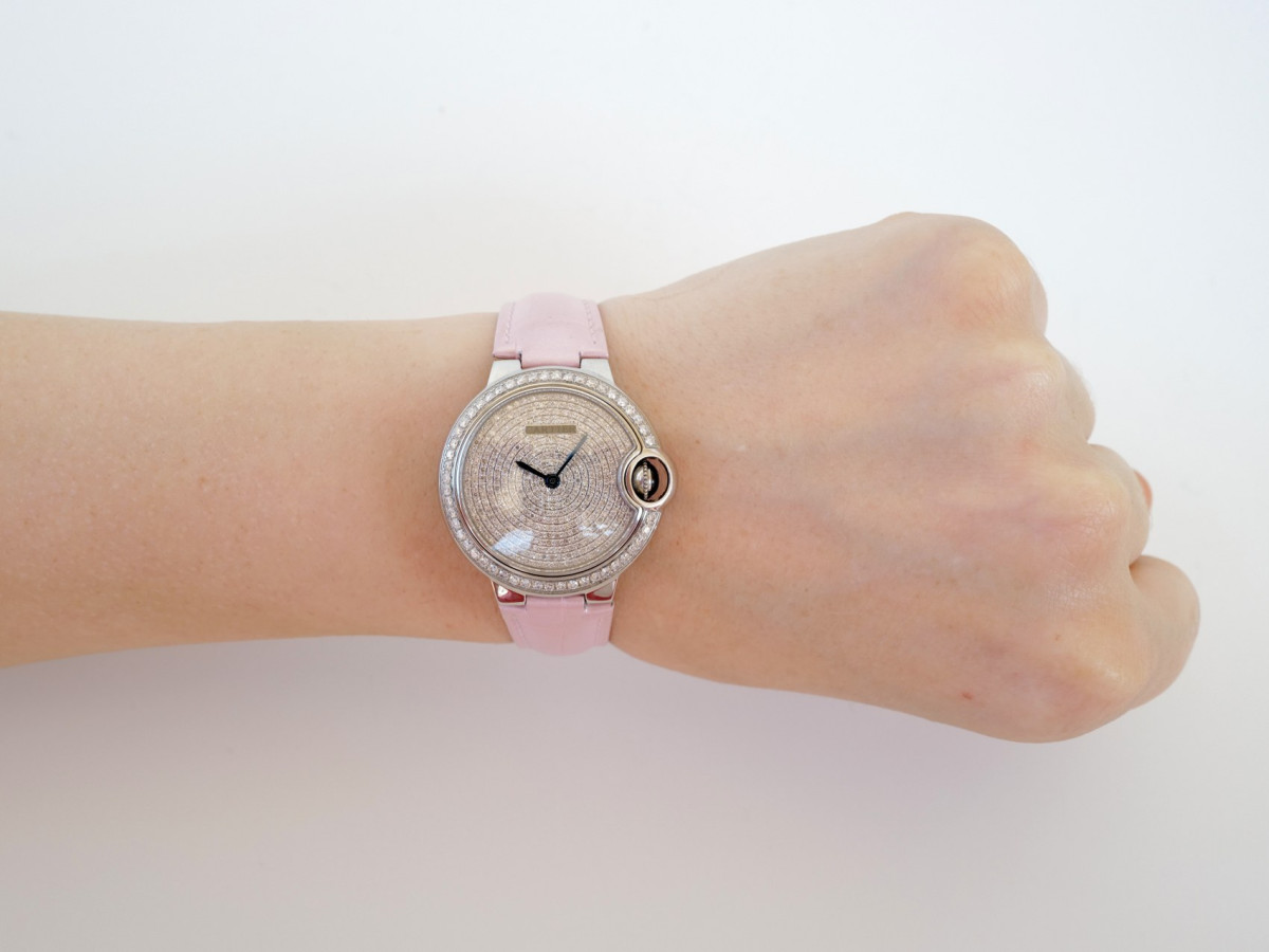 Swiss watch Cartier Ballon Bleu Automatic Custom Diamonds 33