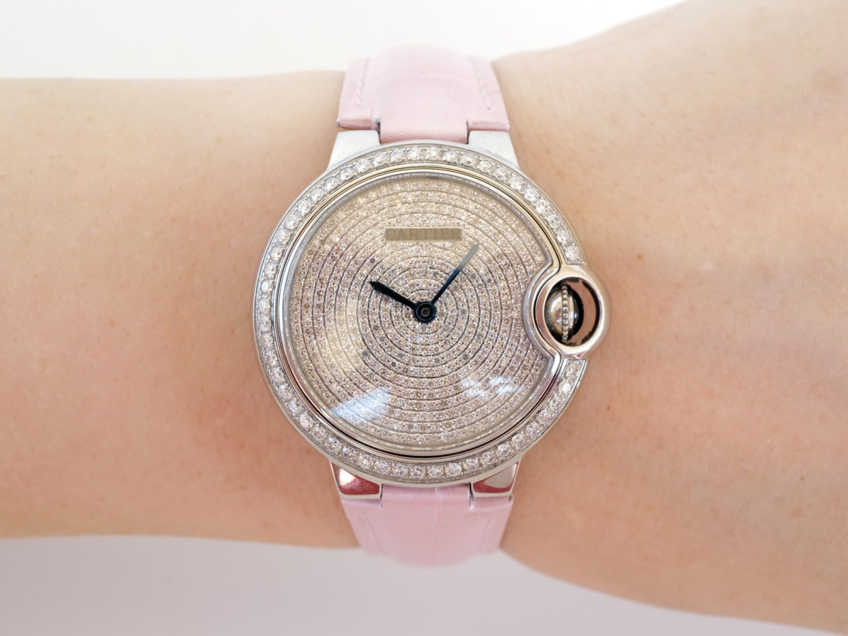 Swiss watch Cartier Ballon Bleu Automatic Custom Diamonds 33