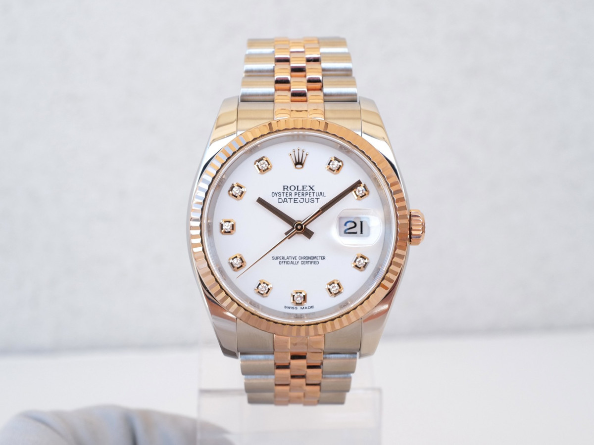 Швейцарський годинник Rolex Datejust 36 Jubilee Steel 18K Rose Gold White Diamond Dial