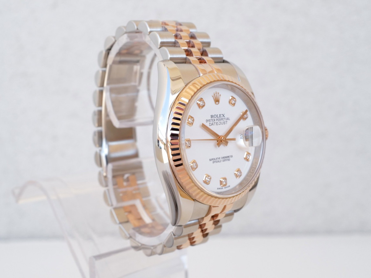 Швейцарський годинник Rolex Datejust 36 Jubilee Steel 18K Rose Gold White Diamond Dial
