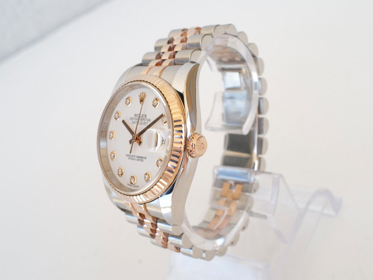 Швейцарський годинник Rolex Datejust 36 Jubilee Steel 18K Rose Gold White Diamond Dial