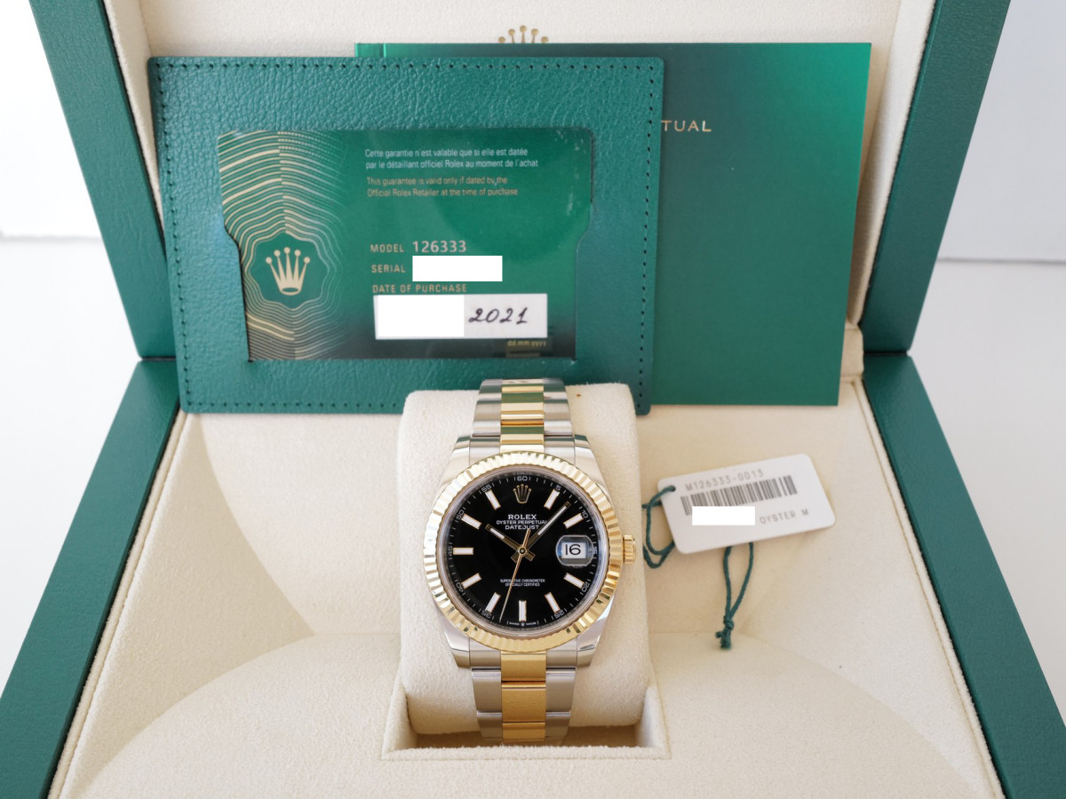 Швейцарський годинник Rolex Datejust 41 Oyster Steel 18K Yellow Gold Black Dial
