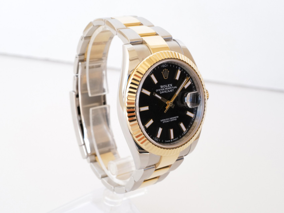Швейцарський годинник Rolex Datejust 41 Oyster Steel 18K Yellow Gold Black Dial