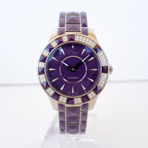 Швейцарський годинник Dior Christal Purple Diamond Automatic 38