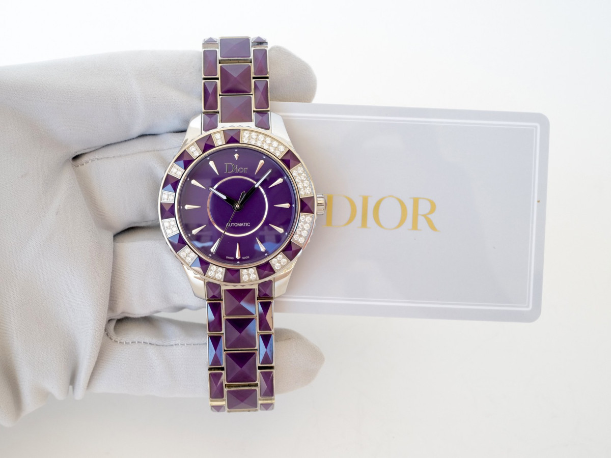 Швейцарський годинник Dior Christal Purple Diamond Automatic 38