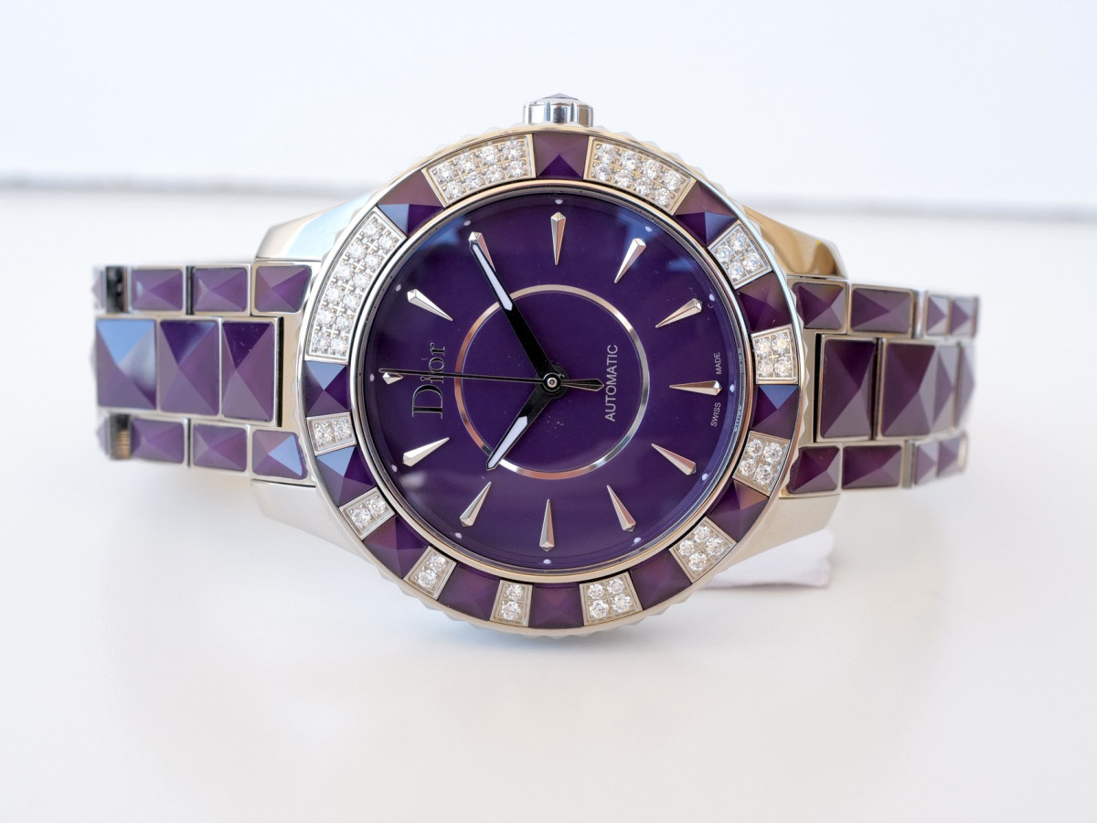 Швейцарський годинник Dior Christal Purple Diamond Automatic 38
