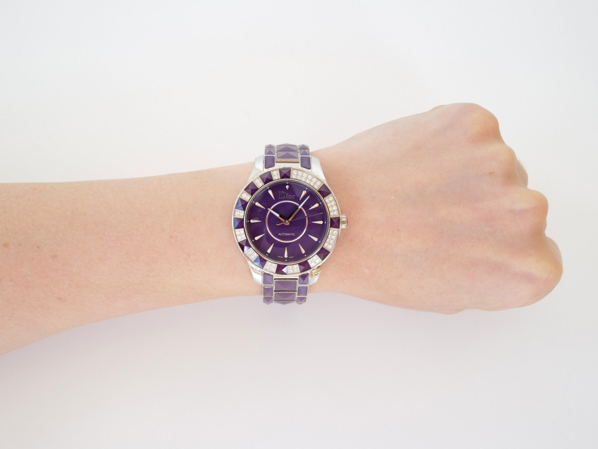 Швейцарський годинник Dior Christal Purple Diamond Automatic 38