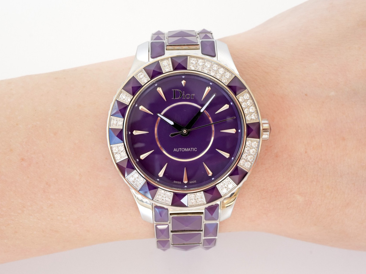 Швейцарський годинник Dior Christal Purple Diamond Automatic 38