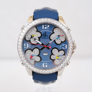 Швейцарський годинник Jacob & Co. Five Time Zone Blue MOP Dial 5ct Diamond Bezel 47