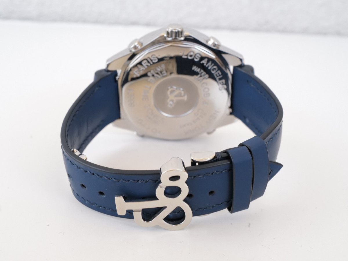 Швейцарские часы Jacob & Co. Five Time Zone Blue MOP Dial 5ct Diamond Bezel 47