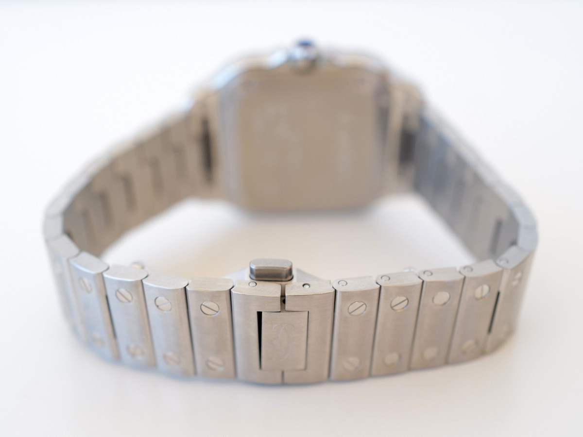 Швейцарський годинник Cartier Santos de Cartier Medium Blue Dial Diamond 35