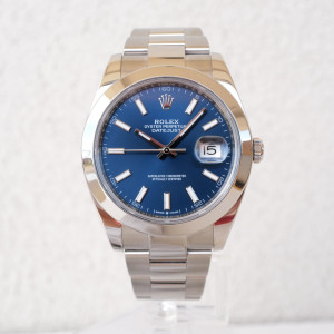 Швейцарський годинник Rolex Datejust 41 Blue Dial Domed Bezel Oyster Bracelet (2023)