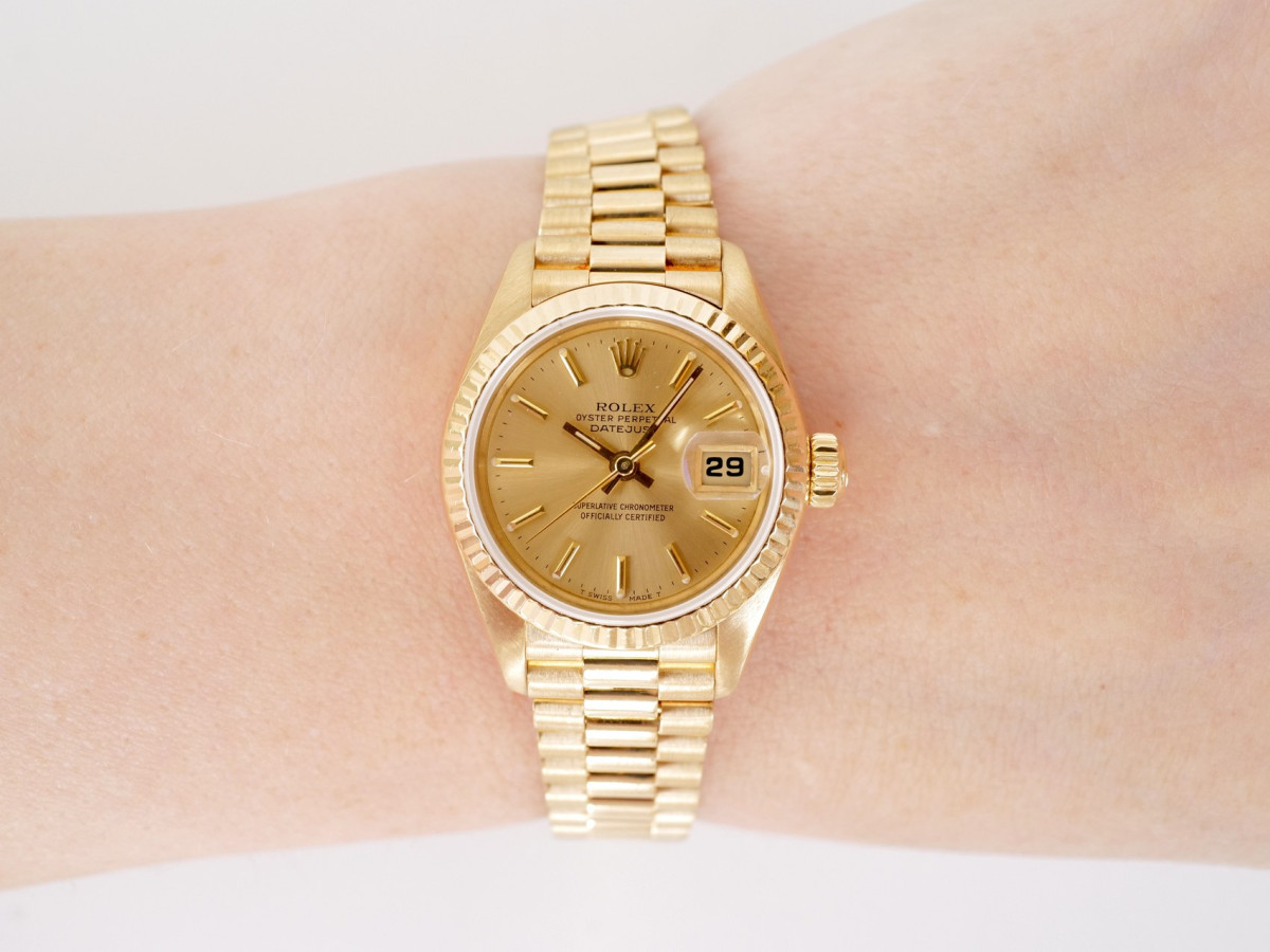 Швейцарський годинник Rolex Lady-Datejust 26 President 18K Yellow Gold