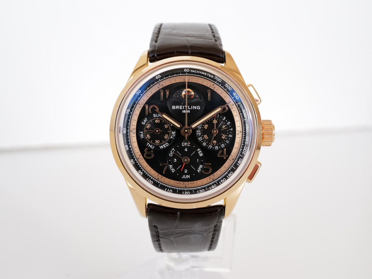Швейцарський годинник Breitling Premier B19 Datora 140th Anniversary Limited Edition 18K Rose Gold Perpetual Calendar Chronograph 42