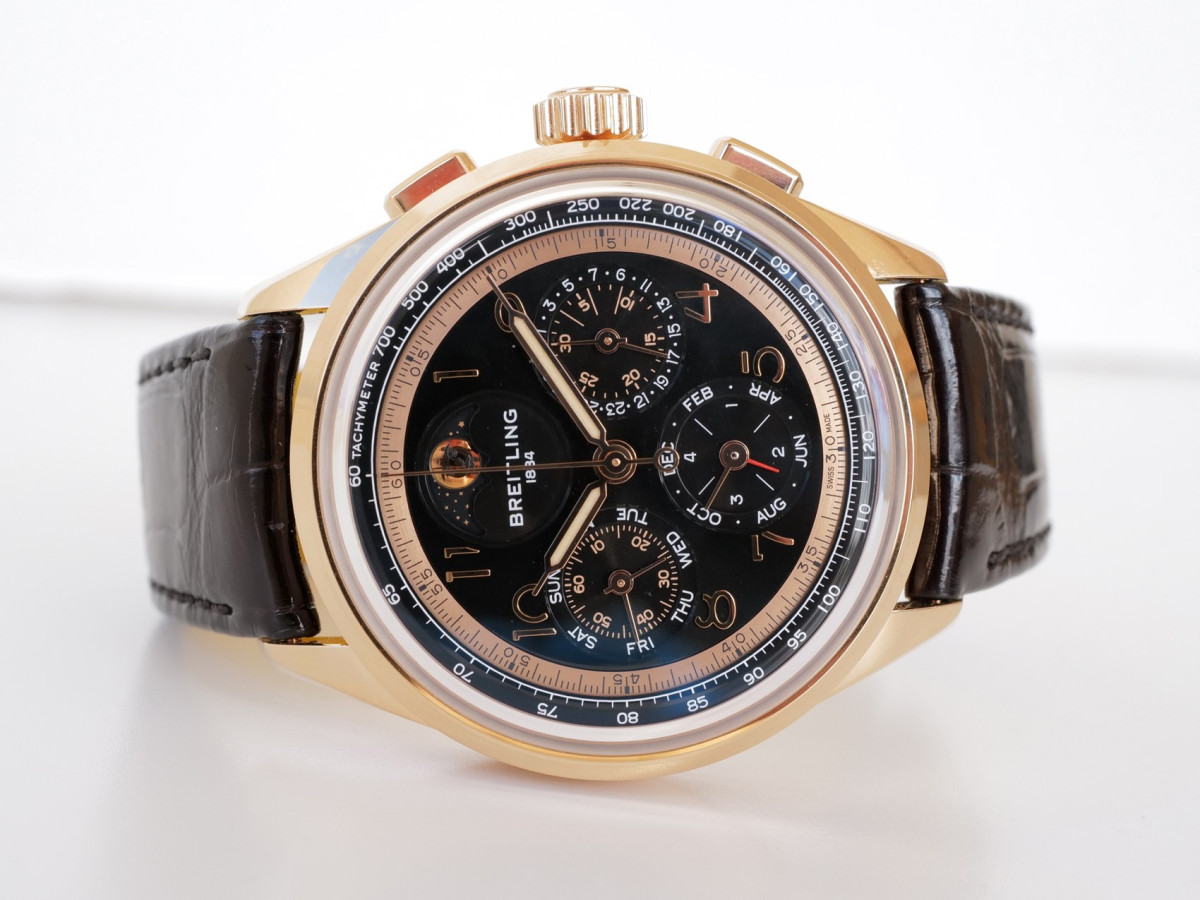 Швейцарський годинник Breitling Premier B19 Datora 140th Anniversary Limited Edition 18K Rose Gold Perpetual Calendar Chronograph 42