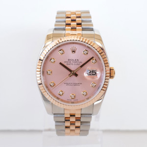 Швейцарський годинник Rolex Datejust 36 Jubilee Steel 18K Rose Gold Pink Diamond Dial
