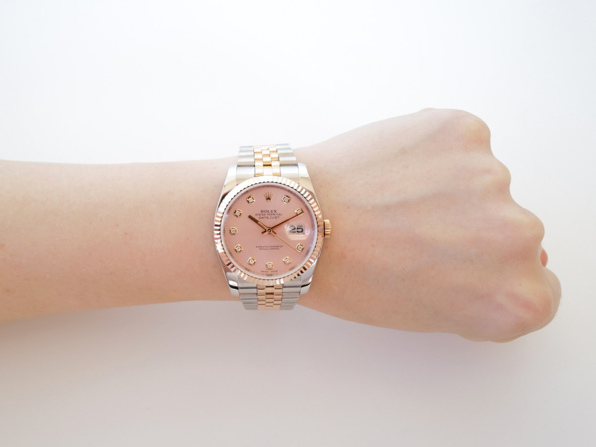 Швейцарський годинник Rolex Datejust 36 Jubilee Steel 18K Rose Gold Pink Diamond Dial