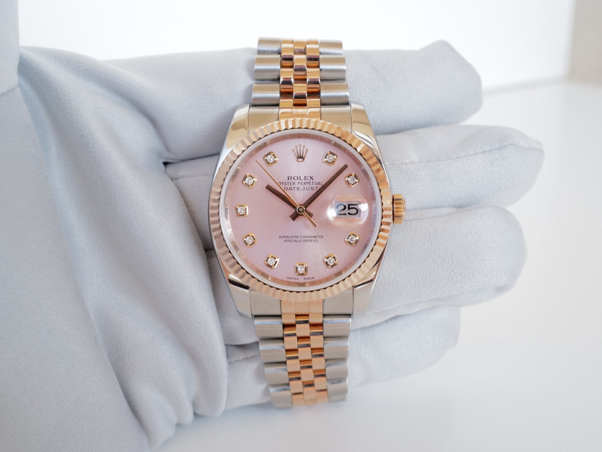 Швейцарський годинник Rolex Datejust 36 Jubilee Steel 18K Rose Gold Pink Diamond Dial