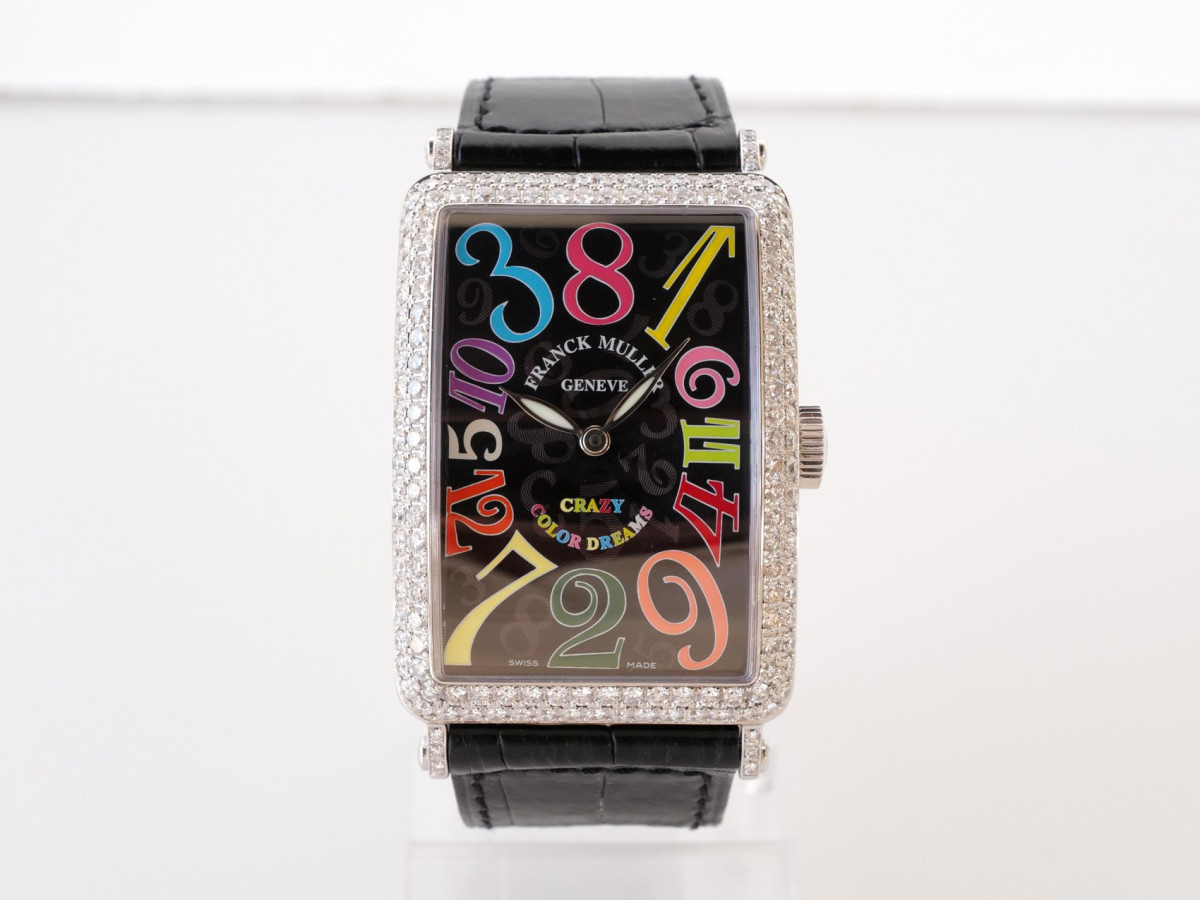 Швейцарские часы Franck Muller Long Island Crazy Hours Color Dreams 18K White Gold Diamonds