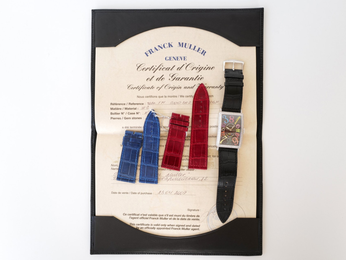 Швейцарские часы Franck Muller Long Island Crazy Hours Color Dreams 18K White Gold Diamonds