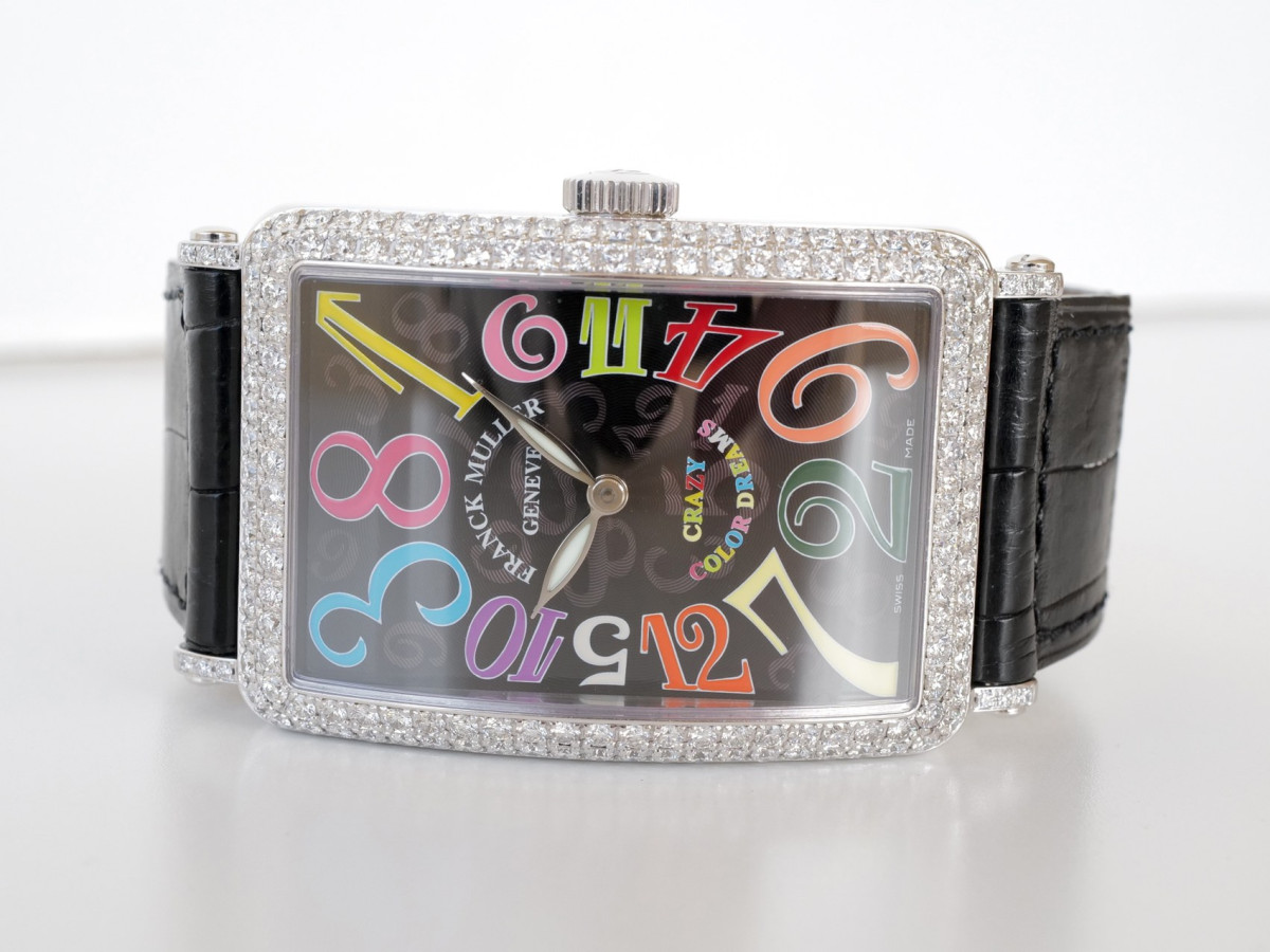 Швейцарские часы Franck Muller Long Island Crazy Hours Color Dreams 18K White Gold Diamonds