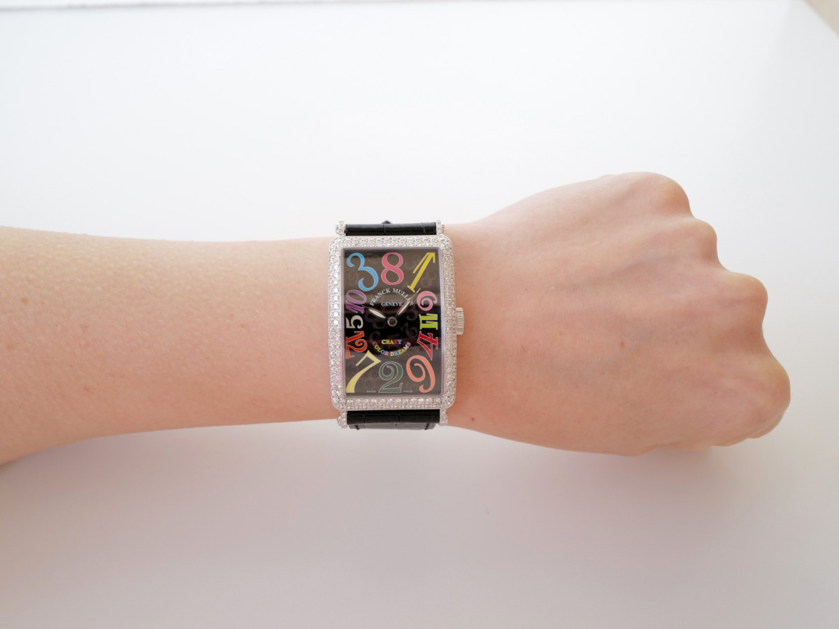 Швейцарские часы Franck Muller Long Island Crazy Hours Color Dreams 18K White Gold Diamonds