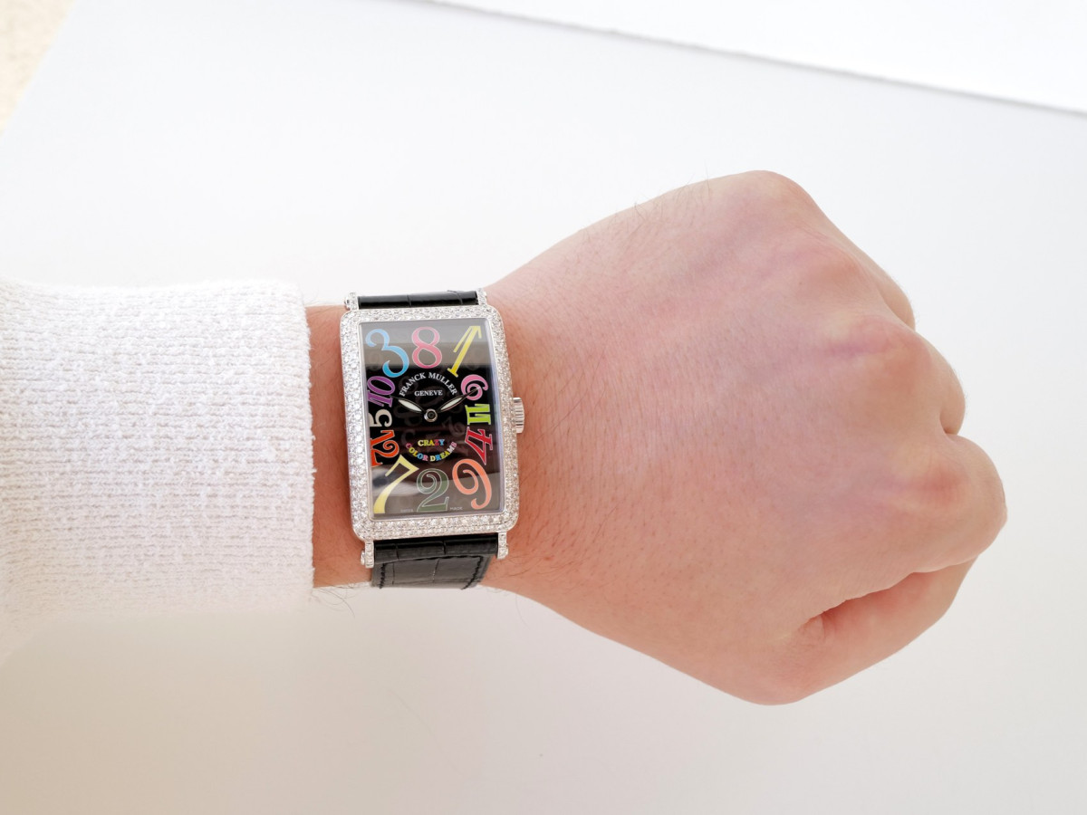 Швейцарские часы Franck Muller Long Island Crazy Hours Color Dreams 18K White Gold Diamonds