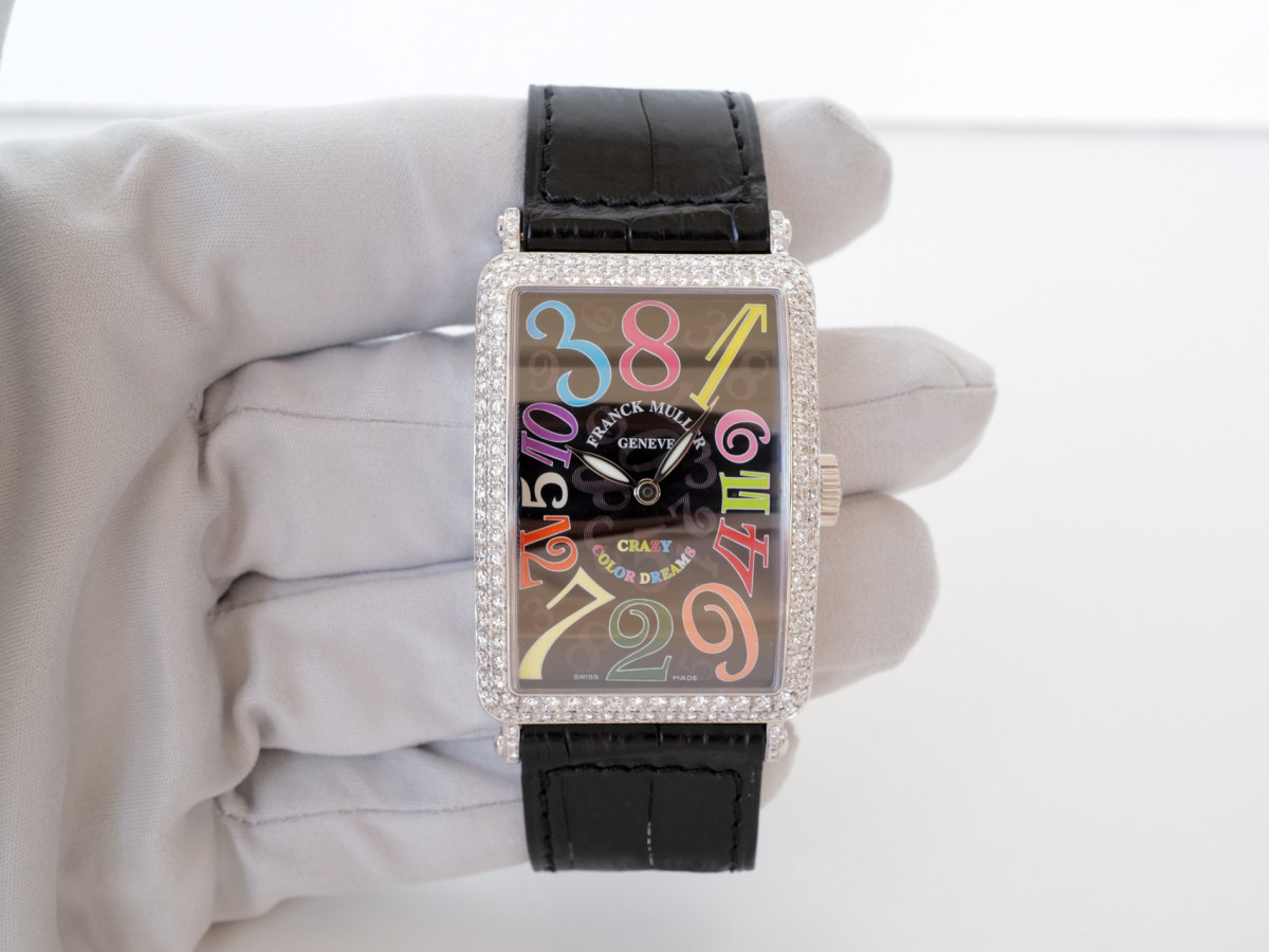 Швейцарские часы Franck Muller Long Island Crazy Hours Color Dreams 18K White Gold Diamonds