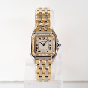 Швейцарський годинник Cartier Panthere Quartz Gold Steel Diamonds
