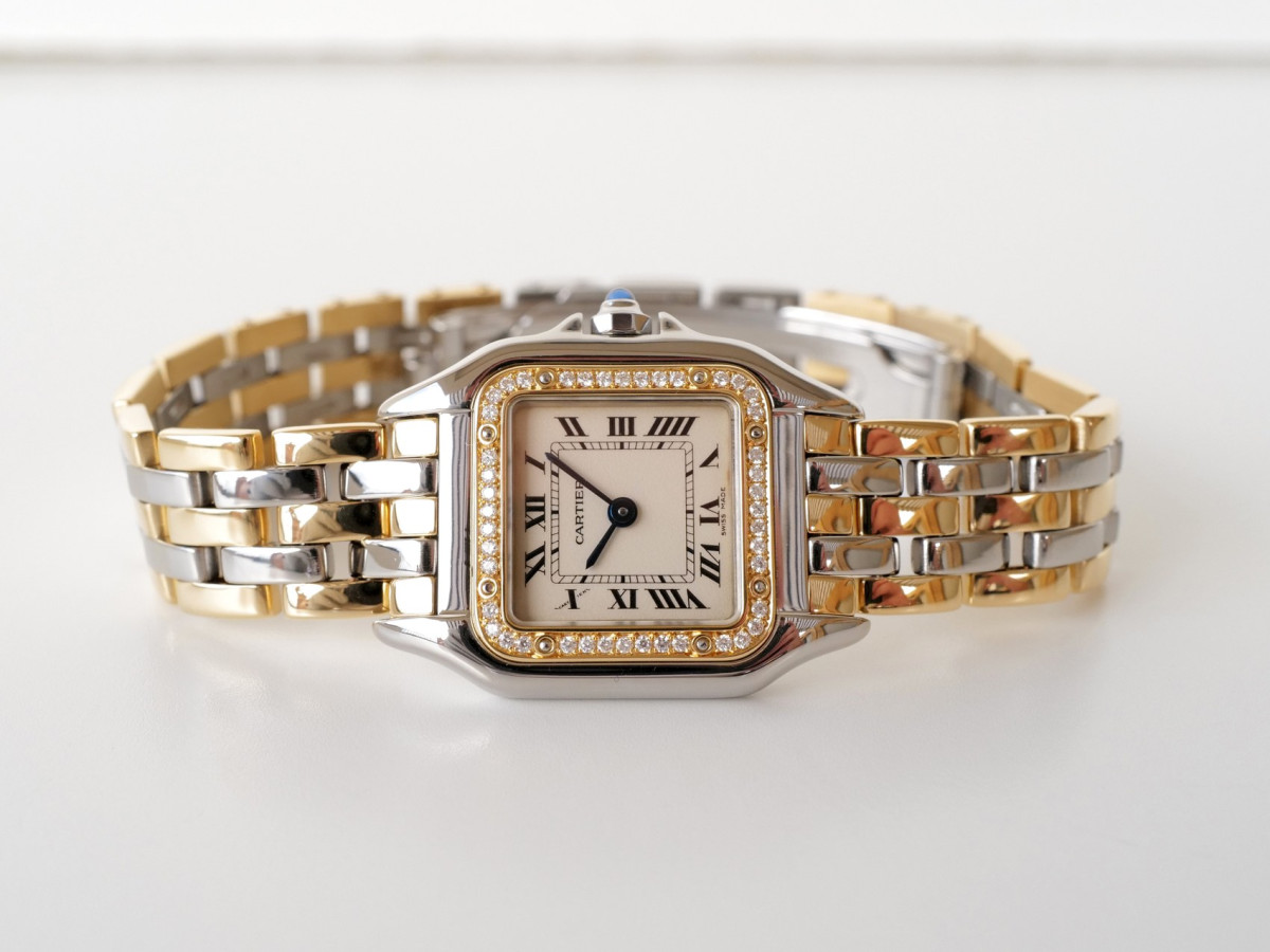 Швейцарський годинник Cartier Panthere Quartz Gold Steel Diamonds
