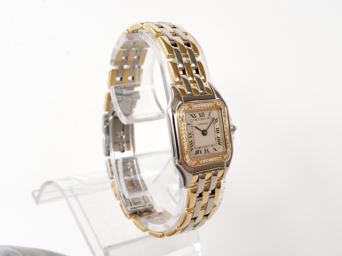 Швейцарський годинник Cartier Panthere Quartz Gold Steel Diamonds