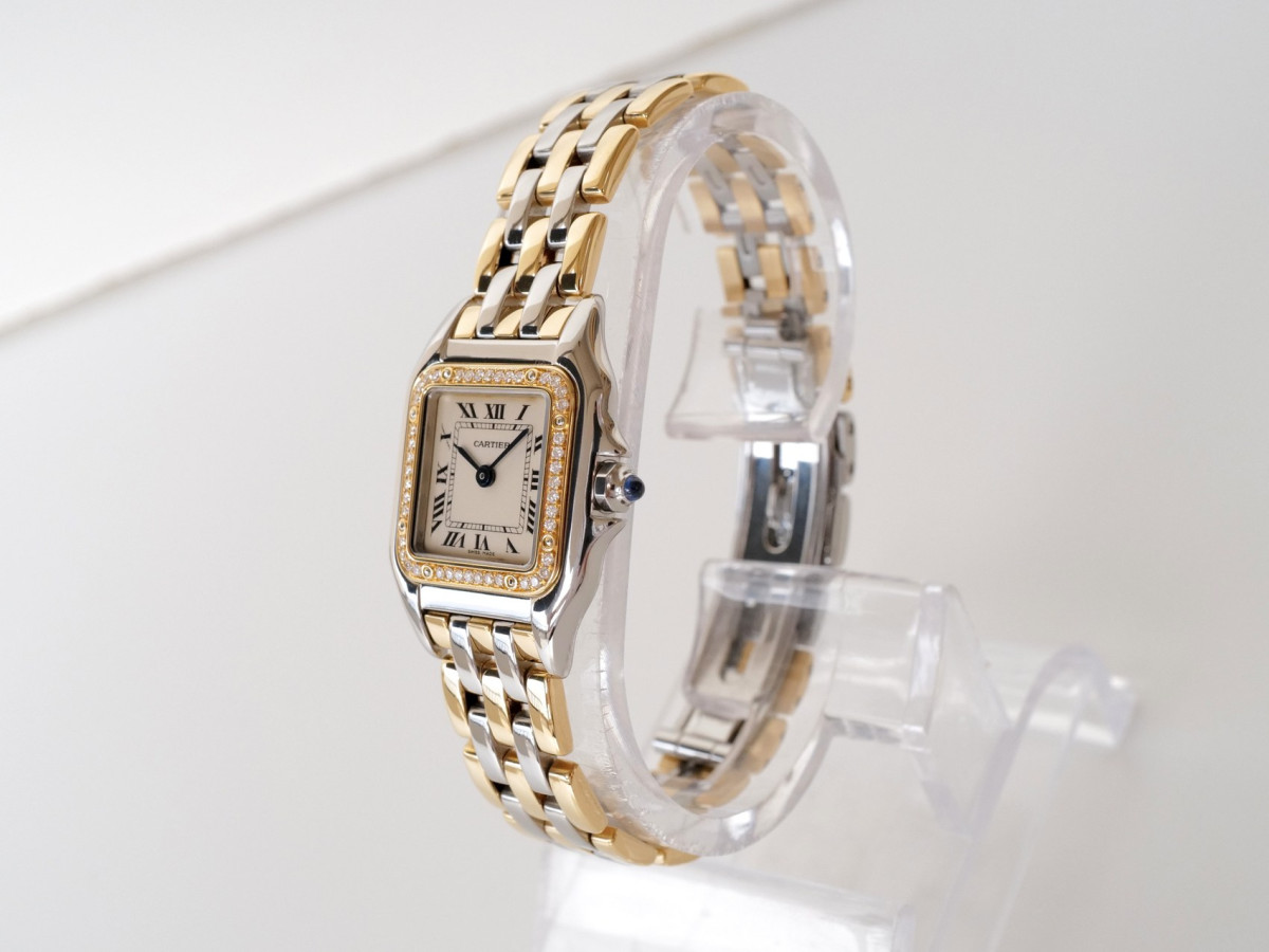 Швейцарський годинник Cartier Panthere Quartz Gold Steel Diamonds