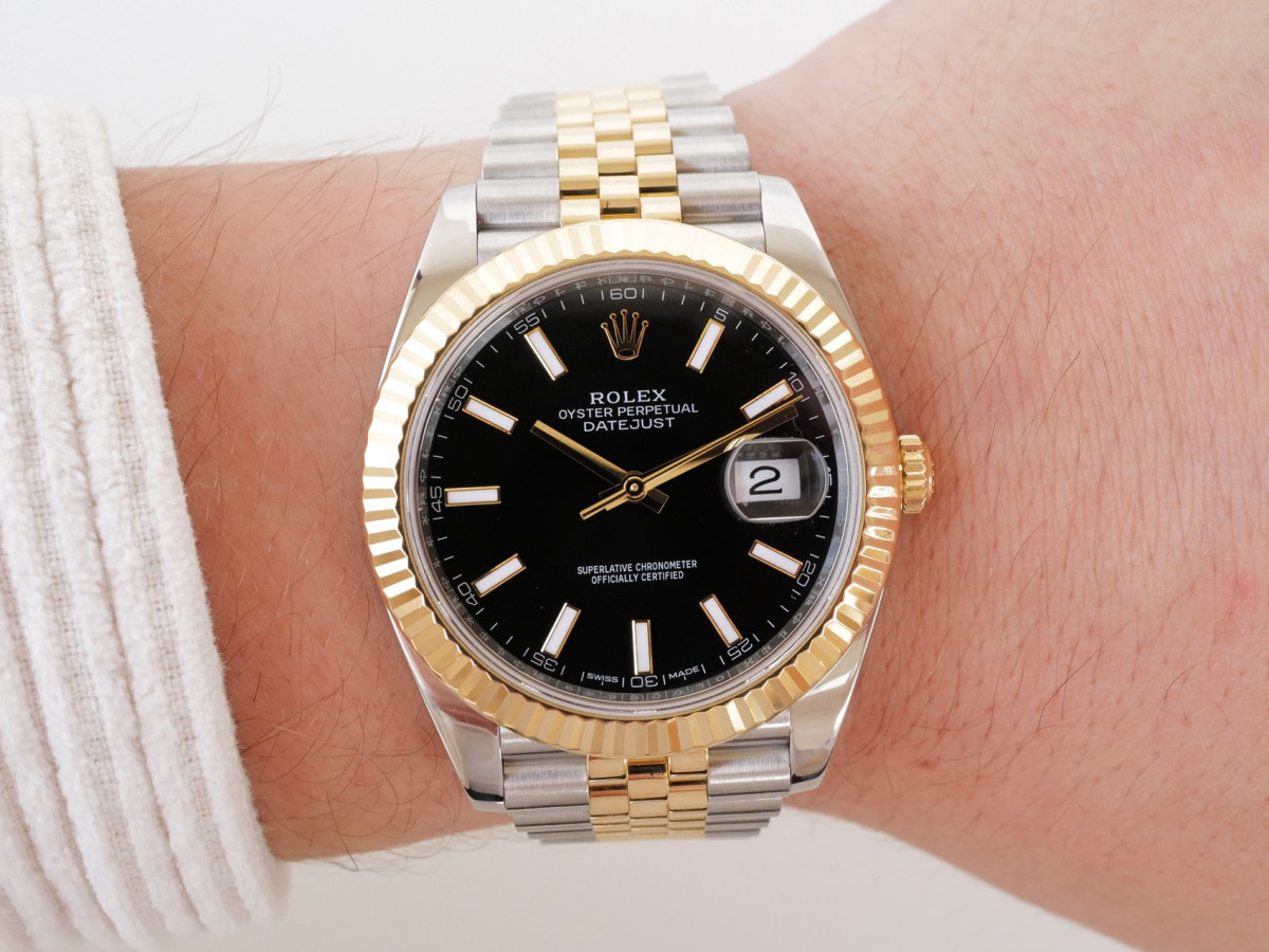 Швейцарський годинник Rolex Datejust 41 Jubilee Steel 18K Yellow Gold Black Dial