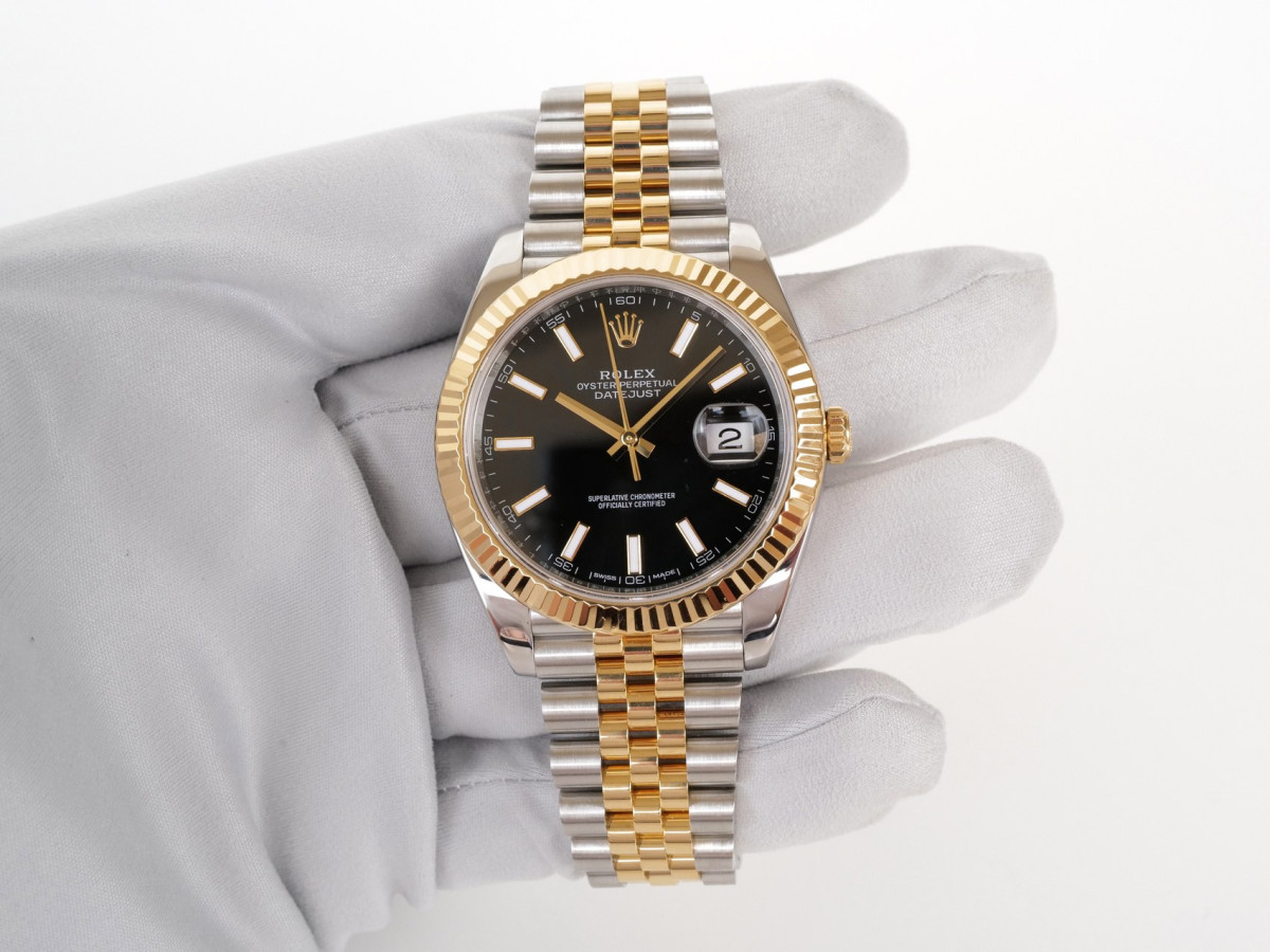 Швейцарський годинник Rolex Datejust 41 Jubilee Steel 18K Yellow Gold Black Dial