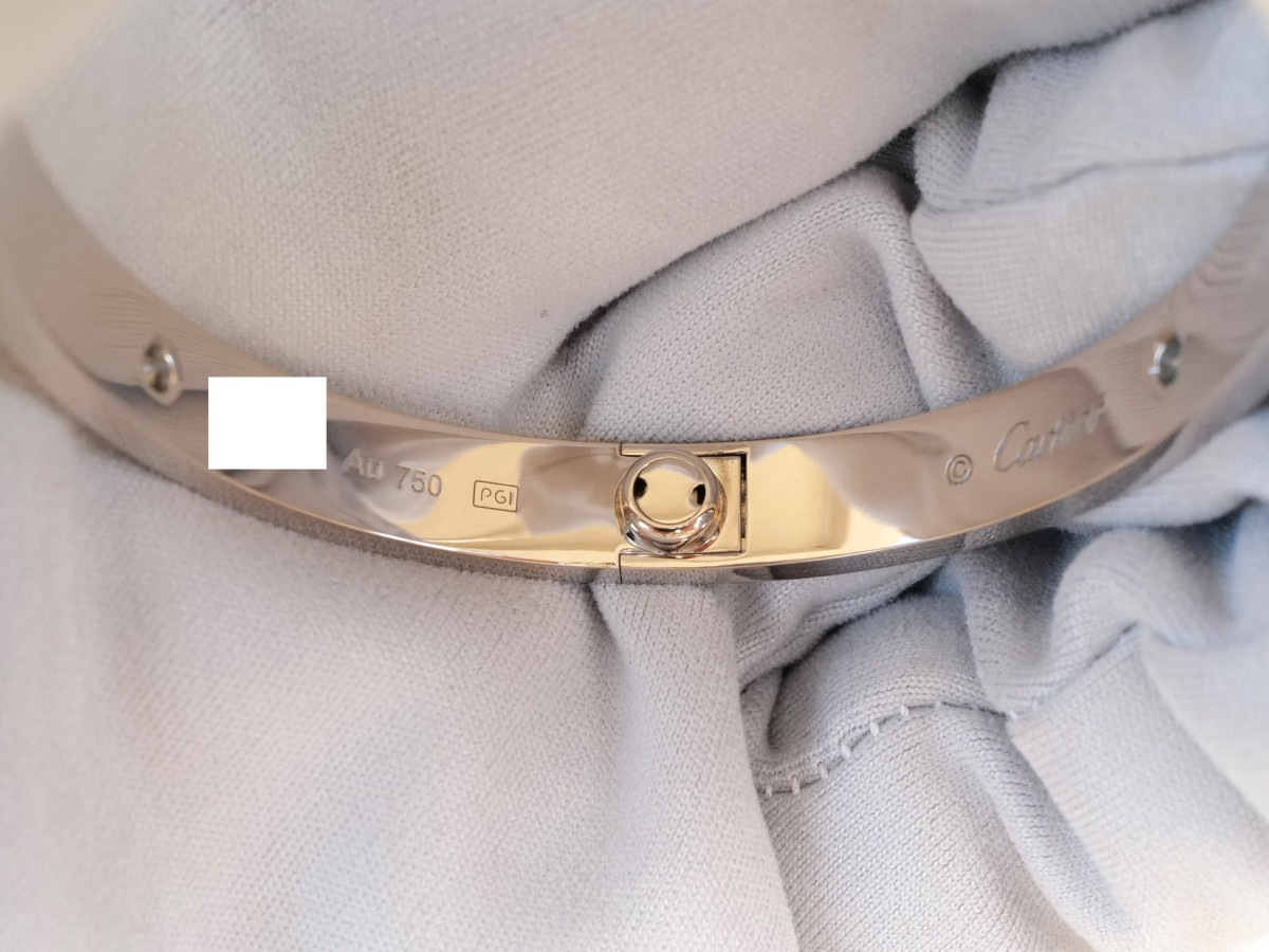 Швейцарський годинник Cartier Love Bracelet Classic Model 18K White Gold 4 Diamonds Size 16