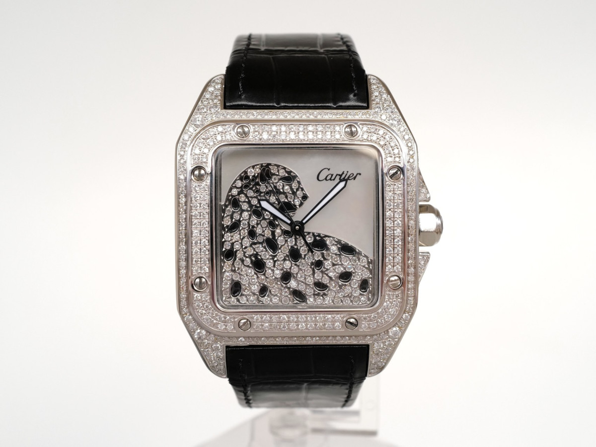 Swiss watch Cartier Santos 100 Custom Diamonds 41