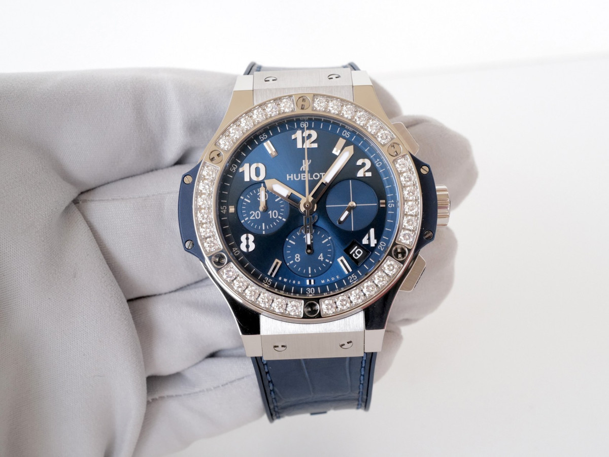 Швейцарские часы Hublot Big Bang Steel Blue Diamonds 41