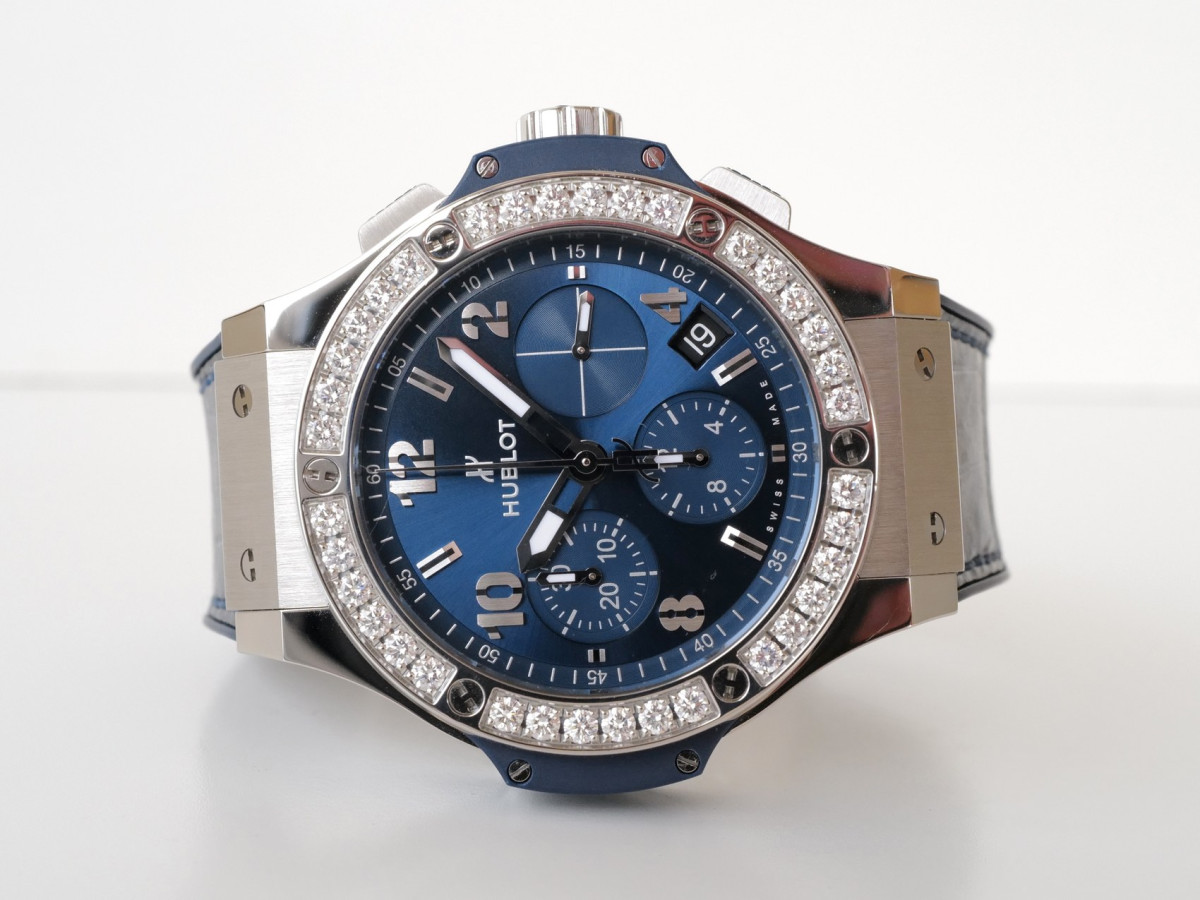 Швейцарские часы Hublot Big Bang Steel Blue Diamonds 41