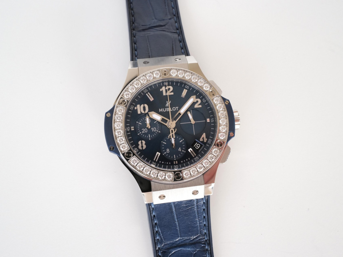 Швейцарские часы Hublot Big Bang Steel Blue Diamonds 41