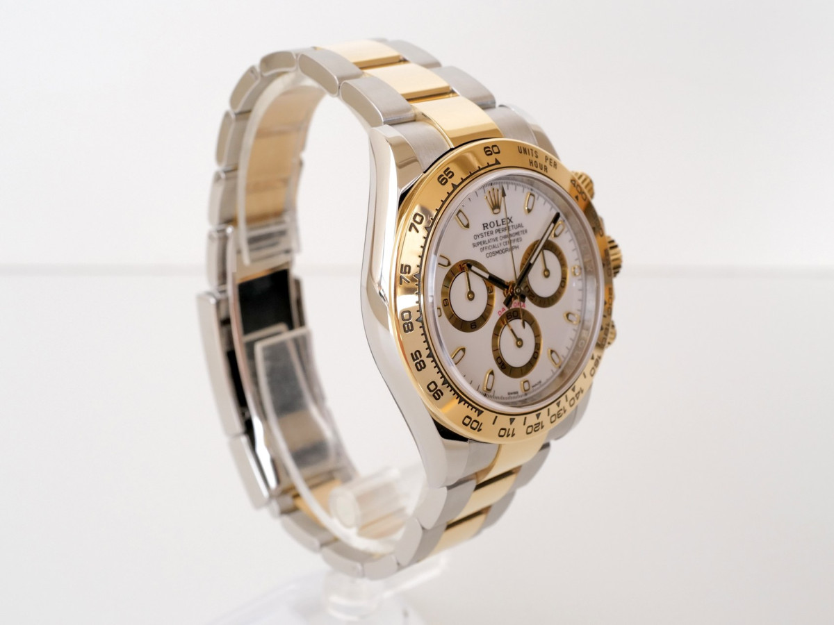 Швейцарские часы Rolex Cosmograph Daytona 18K Yellow Gold Steel White Dial 40