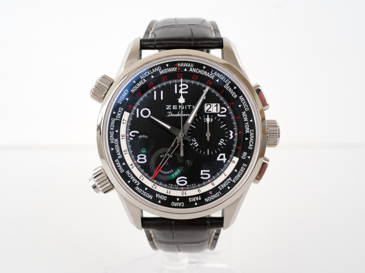 Швейцарские часы Zenith Pilot Doublematic World Time Alarm Chronograph El Primero 46