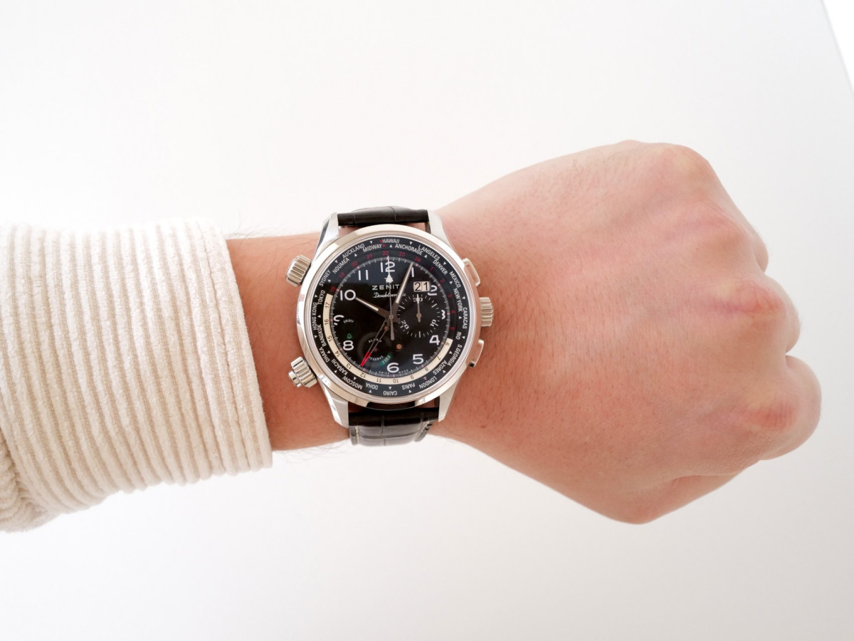 Швейцарские часы Zenith Pilot Doublematic World Time Alarm Chronograph El Primero 46