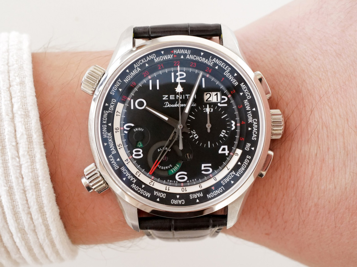 Швейцарские часы Zenith Pilot Doublematic World Time Alarm Chronograph El Primero 46