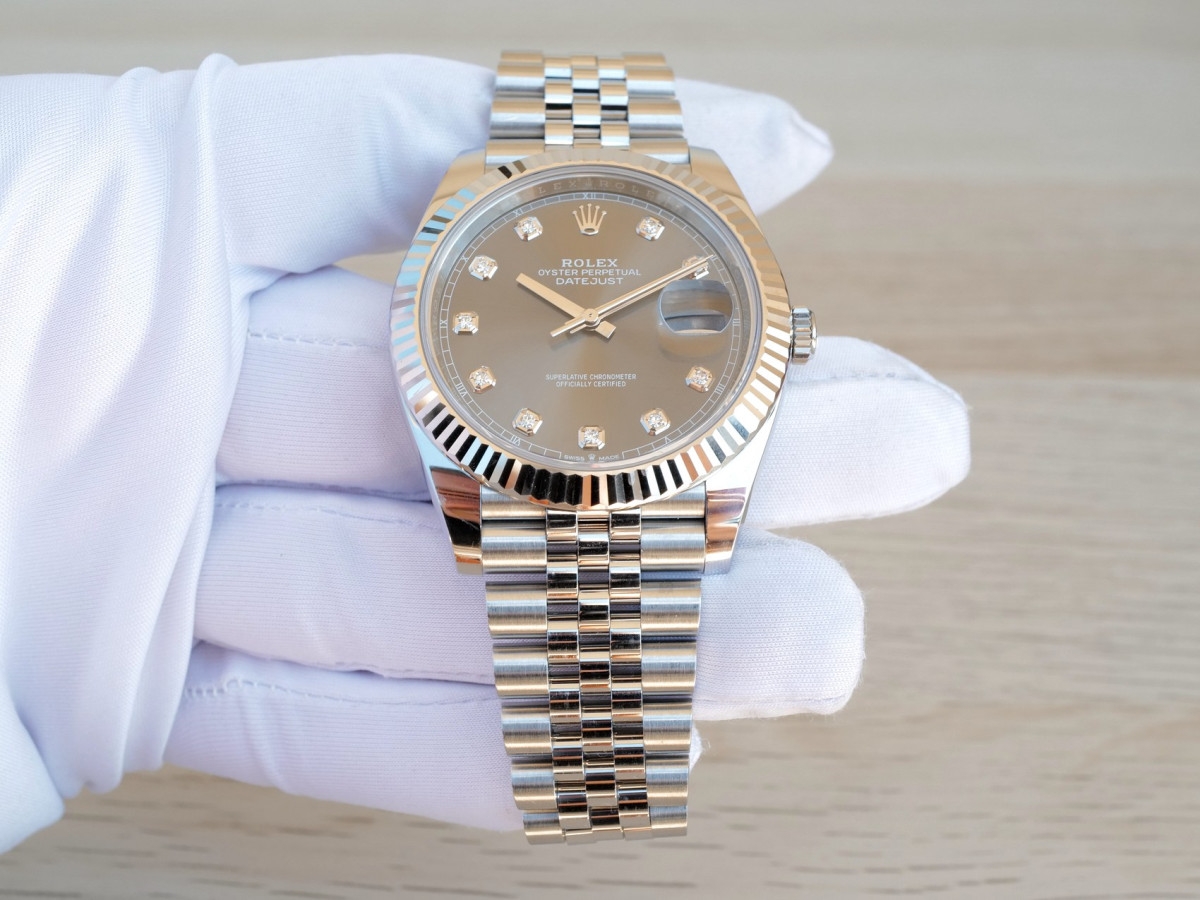 Швейцарские часы Rolex Datejust 41 Jubilee Rhodium Diamond Dial (2024)