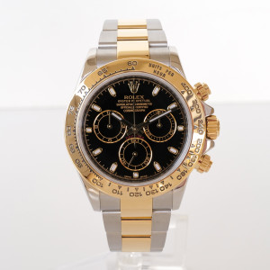 Швейцарские часы Rolex Cosmograph Daytona 18K Yellow Gold Steel Black Dial 40